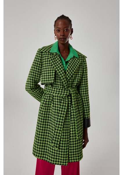 Tüvit Desenli Uzun Yeşil Ceket fiyatları