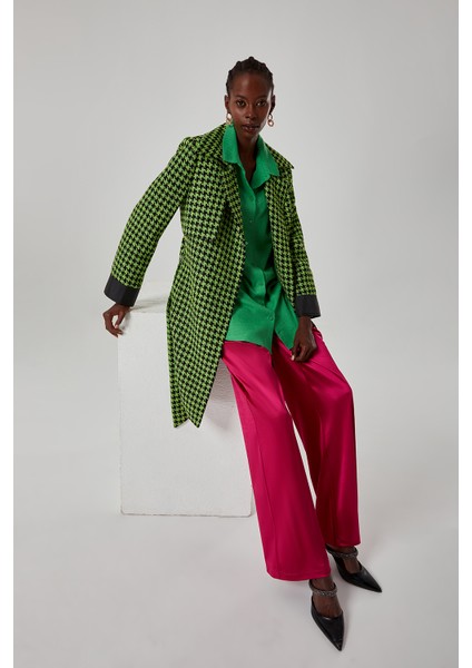 Tüvit Desenli Uzun Yeşil Ceket fırsatları