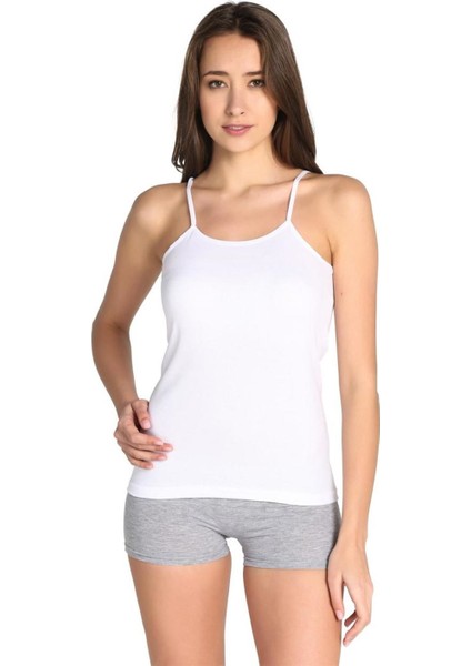 0135 Bayan Ribana İp Askılı Atlet Beyaz