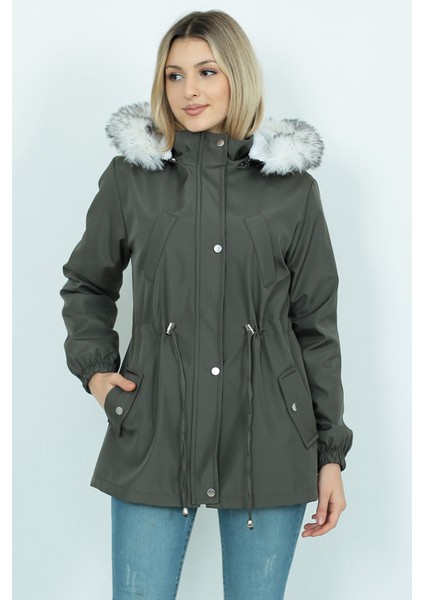 Trenç Giy Çık. Peluşlu Içi Peluşlu Mont Su Itici Özelliği