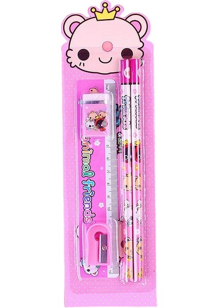 Kalem Seti Çocuk Kırtasiye Seti Hediye Kutusu Okul Malzemeleri-Yeni Set-Pembe Kedi (Yurt Dışından)