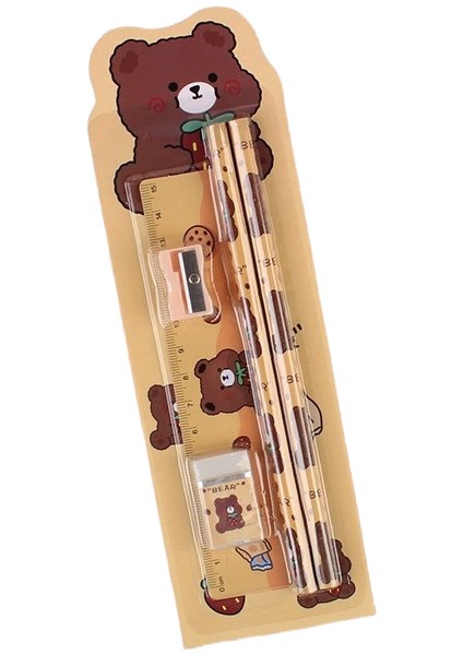 Kalem Seti Çocuk Kırtasiye Seti Hediye Kutusu Okul Malzemeleri-02 Boz Ayı (Yurt Dışından)