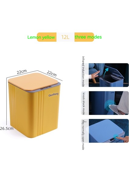 12L Akıllı Otomatik Algılamalı Çöp Tenekesi Kapaklı (Yurt Dışından)