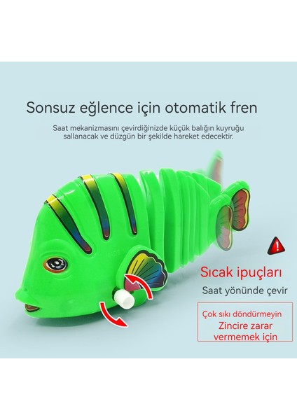Rastgele Renklerde Kurmalı Sallanan Balık Oyuncağı (Yurt Dışından)