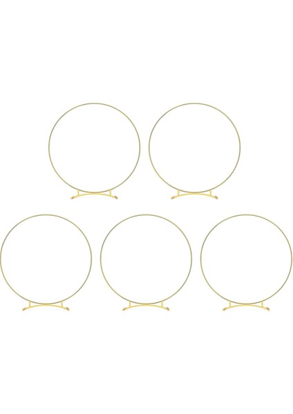 Masa Için 5 Adet Metal Kavisli Taban Çiçek Çember Merkezinde, Masa Süslemeleri Için Standlı Metal Altın Çelenk Yüzükler (Yurt Dışından) modelleri