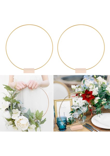 10 Adet 12 Inç Metal Çiçek Çember Masa Için Centerpieces, Düğün Için 10 Pcs Yer Kartı Sahipleri ile Metal Çelenk Yüzük (Yurt Dışından) indirimleri