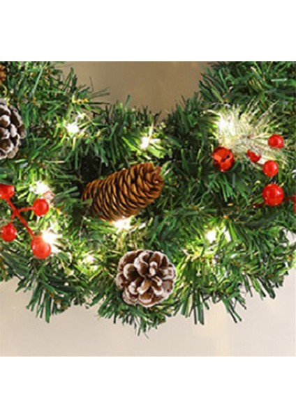 LED Işıkları ile Noel Çelenkler Işıklı Yapay Noel Çelenk Yay Süsleme Kapı Kapısı Duvar Noel Partisi Süslemeleri (Yurt Dışından) fırsatları