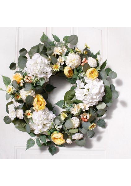 Yeşil Okaliptüs Yaprakları ile Yapay Ortanca Çelenk, Ön Kapı Duvar Çiftlik Evi Dekoru Için Çiçek Çelenk (Yurt Dışından) fiyatları