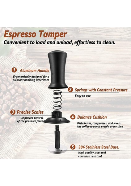 Kahve Espresso Sabotajı 51MM, Wdt Aracıyla Kalibre Edilmiş Yaylı, Silikon Matlı, Espresso Kahve Makinesi Için (Yurt Dışından)