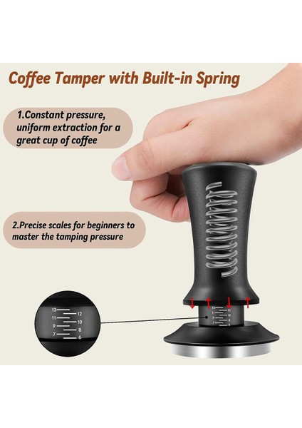 Kahve Espresso Sabotajı 51MM, Wdt Aracıyla Kalibre Edilmiş Yaylı, Silikon Matlı, Espresso Kahve Makinesi Için (Yurt Dışından)