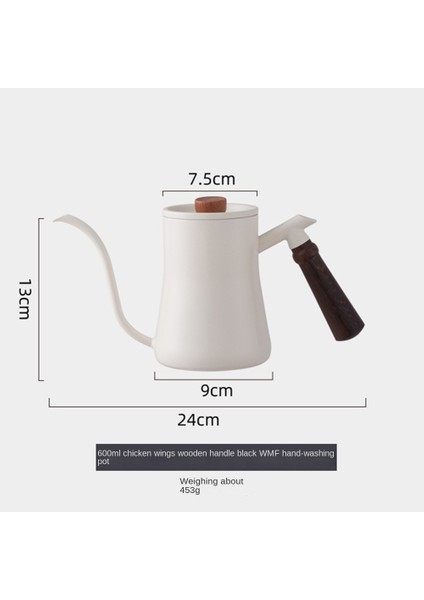 Cezve Süt Köpürtme Sürahi Sürahi Gooseneck Su Isıtıcısı Bacalı Paslanmaz Çelik Kahve Çay Süt Tenceresi Su Isıtıcısı 600 ml Beyaz (Yurt Dışından) fiyatları
