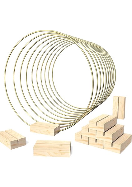 10 Paket 12 Inç Çiçek Çember Orta Parçası, El Sanatları Için Masa Metal Çemberler Için Standlı Metal Halkalar (Yurt Dışından)