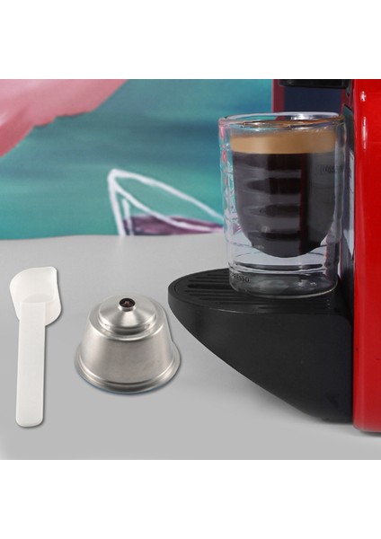 Dolce-Gusto Için Yeniden Kullanılabilir Kapsül, /dolce-Gusto Için Paslanmaz Çelik Kahve Filtresi Seti (Kaşıklı ve Fırçalı) (Yurt Dışından)
