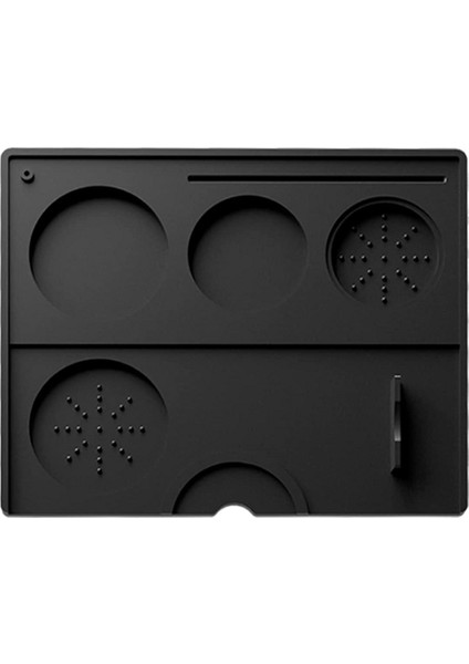 Espresso Silikon Kahve Sabotaj Mat Kahve Pedi Tamp Istasyonu Barista Araç Çubuğu Espresso Aksesuarı-Siyah (Yurt Dışından)