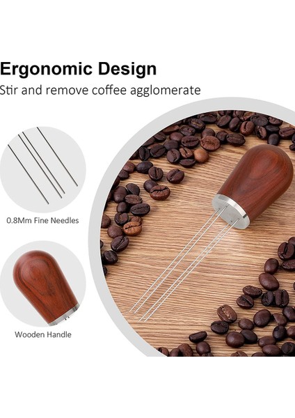 Espresso Karıştırıcı, Espresso Dağıtımı Için Kahve Karıştırma Aleti, Ahşap Tabanlı ve Fırçalı Iğne Tipi Dağıtıcı B (Yurt Dışından) indirimleri