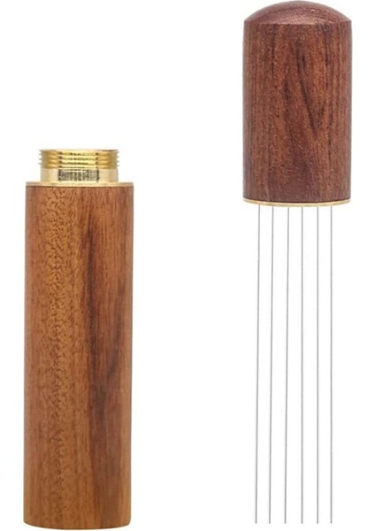 Espresso Kahve Karıştırıcı Espresso Dağıtım Aracı Taşınabilir Espresso Dağıtım Araçları, 6 Iğne Gül Ağacı Rengi (Yurt Dışından)