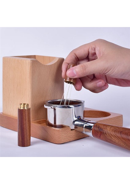 Kahve Sabotaj Paslanmaz Çelik Iğneler Ahşap Saplı Espresso Tozu Karıştırıcı Dağıtıcı Eşitleme Araçları Mutfak Aksesuarları (Yurt Dışından) modelleri
