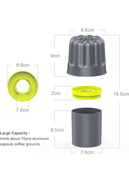 Alüminyum Kahve Kapsülü Geri Dönüşüm Kutusu Küçük Boy Kahve Kapsülü Geri Dönüşüm Kovası Aracı (Yurt Dışından) fiyatları