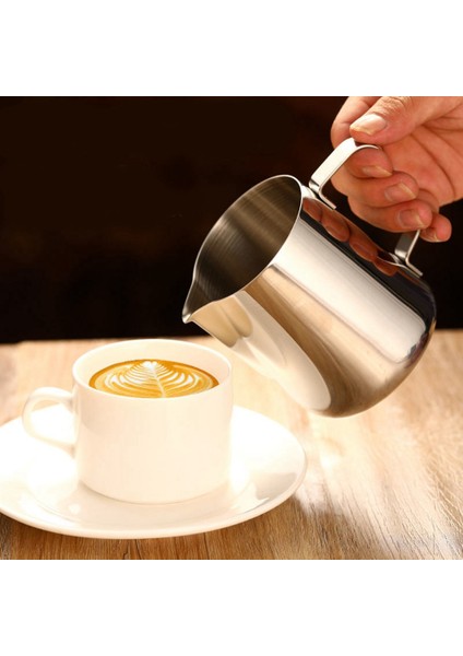 Kahve Latte Bardağı 304 Paslanmaz Çelik Elektroliz Sivri Ağız Italyan Çırpılmış Süt Latte Bardak Süt Köpüğü Bardak (Yurt Dışından)