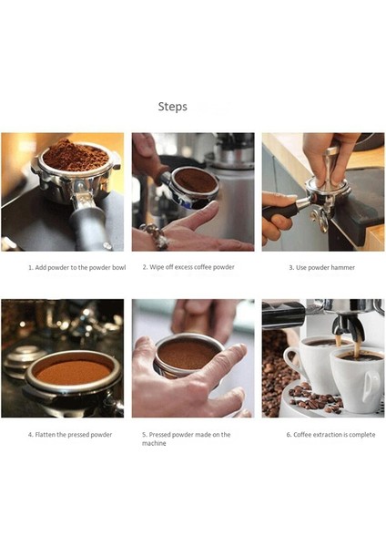 53 mm Ahşap Saplı Kahve Presi Sabotaj Tozu Çekiç Paslanmaz Çelik Taban Cuibourtia Ahşap Barista Espresso Sabotaj (Yurt Dışından)