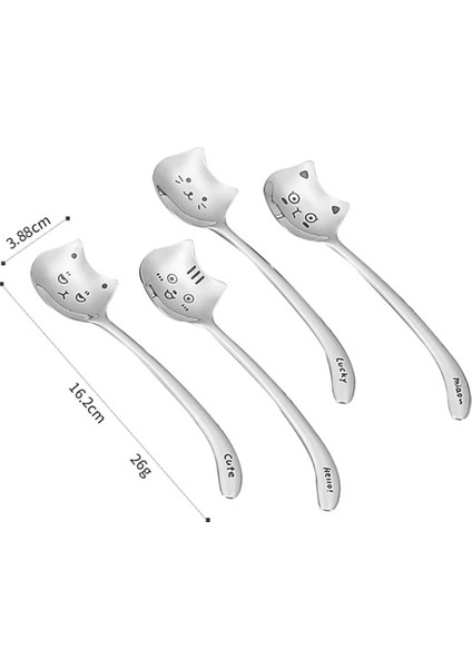 4 Adet Çay Kaşığı Kahve Uzun Kuyruk Kahve Kaşığı Uzun Saplı Kaşık 304 Paslanmaz Çelik Sofra (Yurt Dışından) modelleri