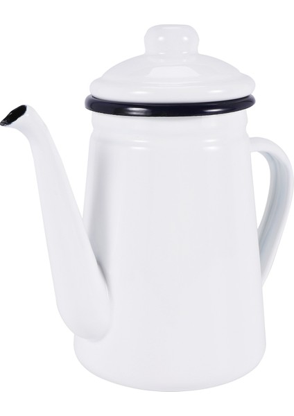 1.1l Yüksek Dereceli Emaye Cezve Süt Üzerine Dökün Su Sürahisi Sürahi Barista Çaydanlık Su Isıtıcısı Gaz Sobası ve Indüksiyon Ocak Beyaz (Yurt Dışından)