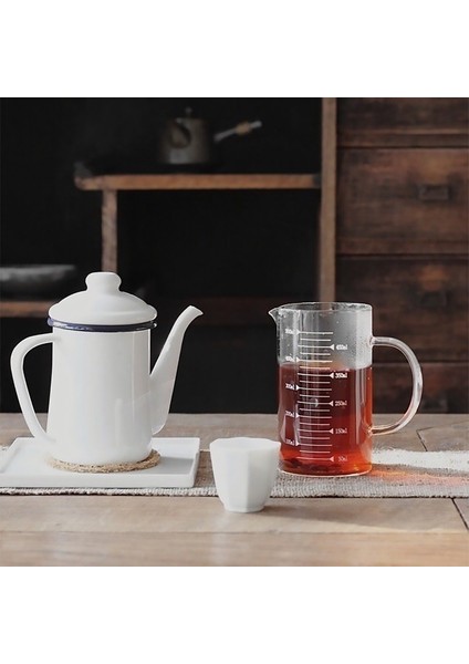 1.1l Yüksek Dereceli Emaye Cezve Süt Üzerine Dökün Su Sürahisi Sürahi Barista Çaydanlık Su Isıtıcısı Gaz Sobası ve Indüksiyon Ocak Beyaz (Yurt Dışından) modelleri