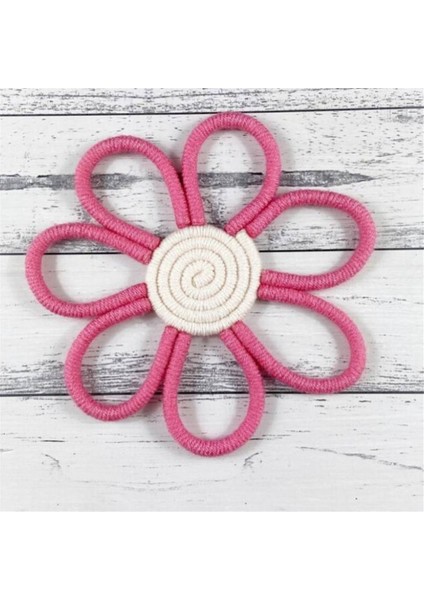 Boho Dekor Papatya Çiçek Dokuma Makrome Duvar Asılı Halat El Yapımı Dokuma Duvar Süsleme Kız Odası Çiçek Asılı Kolye B (Yurt Dışından)