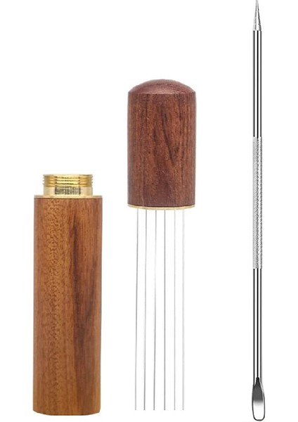 Espresso Dağıtım Karıştırıcı Aleti, 6 Iğneli Espresso Kahve Karıştırıcı Latte Kalemli Espresso Iğne Dağıtıcı (Yurt Dışından)