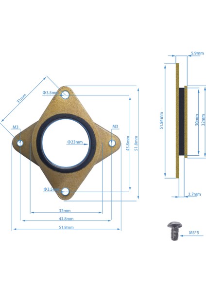 Nema 17 Step Motor 3D Yazıcı Için 4x 42 Step Titreşim Sönümleyici Pedi (Yurt Dışından)