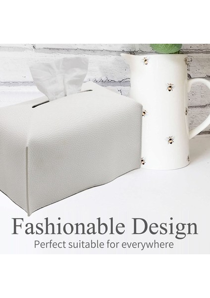 Doku Kutusu Kapağı, Modern Dekoratif Pu Deri Dikdörtgen Doku Kutusu Kasa Organizatör Tutucu Vanity Tezgah Için (Yurt Dışından) modelleri