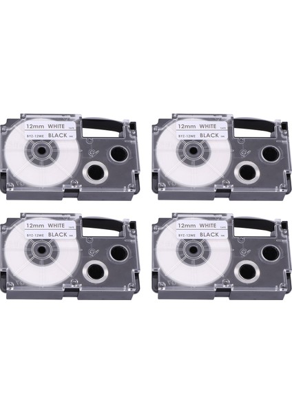 4 Paket 12MM Siyah Beyaz Etiket Bant Etiketleme Makinesi ile Uyumlu KL1500 KL2000 KL7000 KL7200 -100 KL120 KL60 -750B Etiketleme Makineleri (Yurt Dışından) fiyatları