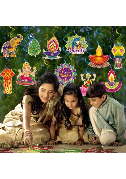 Diwali Festivali Asılı Girdap Süslemeleri, Açık Kapalı Dekor Için Asılı Girdap Yard Parti Malzemeleri Diwali Festivali (Yurt Dışından) modelleri