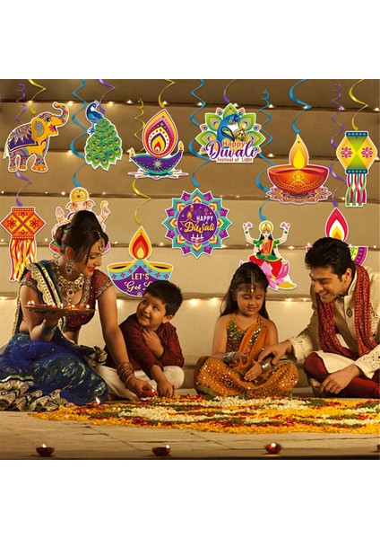 Diwali Festivali Asılı Girdap Süslemeleri, Açık Kapalı Dekor Için Asılı Girdap Yard Parti Malzemeleri Diwali Festivali (Yurt Dışından) fırsatları