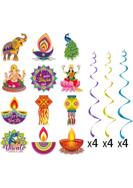 Diwali Festivali Asılı Girdap Süslemeleri, Açık Kapalı Dekor Için Asılı Girdap Yard Parti Malzemeleri Diwali Festivali (Yurt Dışından) indirimleri