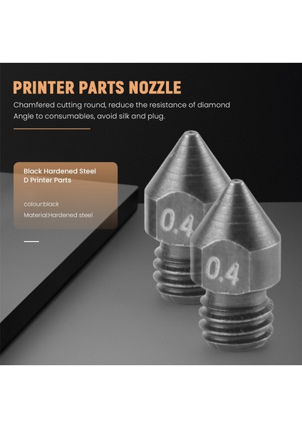 5 Adet/grup 3D Yazıcı Parçaları Mk8 Sertleştirilmiş Çelik Meme 1.75MM 0.4mm Mk8 3 CR10 CR10S Hotend Kiti (Yurt Dışından)