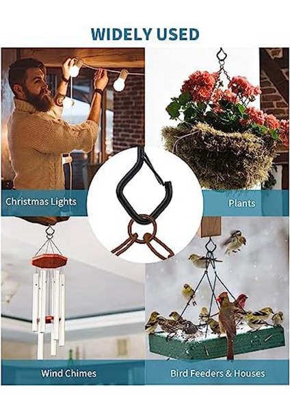 25 Paket Bardak Vidalı Kanca Kare Yapış Rüzgar Geçirmez Tavan Askı Kancası Asılı Bitkiler Rüzgar Çanı Için Güvenlik Tokası Ile, (Yurt Dışından)