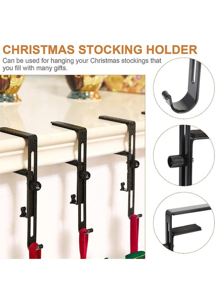 6 Parça Noel Çorabı Tutucular - Ayarlanabilir Noel Metal Kancalar Noel Çorabı Için Çelenk Askısı (Yurt Dışından) fırsatları
