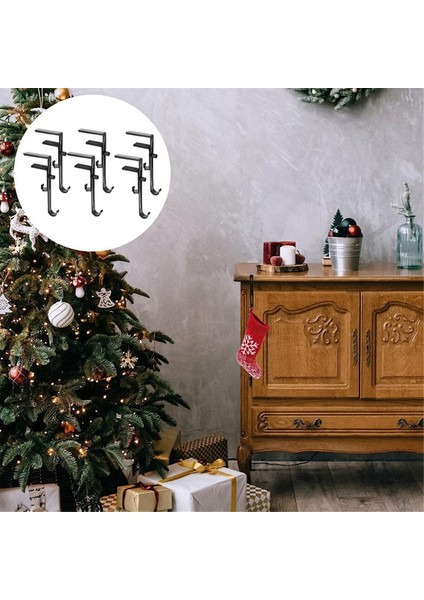 6 Parça Noel Çorabı Tutucular - Ayarlanabilir Noel Metal Kancalar Noel Çorabı Için Çelenk Askısı (Yurt Dışından) indirimleri