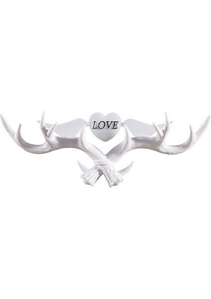 Love Geyik Kancası, Çantaları ve Anahtarları Delmeden Asmak Için Elbise Kancaları Dekoratif Kancalar, Beyaz (Yurt Dışından)