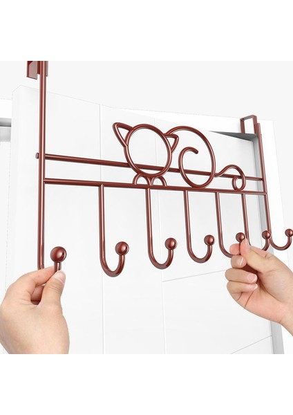 7-Hook Kapı Askısı Demir Sanat Çanta Elbise Anahtar Eşarp Asılı Tutucu Banyo Mutfak Ev Arka Kapı Organizatör (Yurt Dışından)