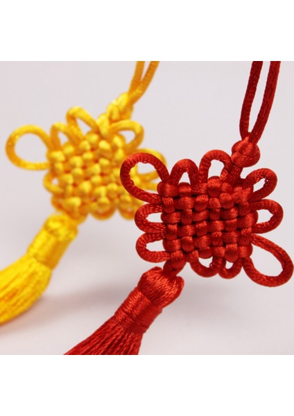 50 Adet El Yapımı Sarı Çin Knot Yumuşak Püsküller Tatil Bahar Şenliği, Özel Yeni Yıl Dekorasyonu (Yurt Dışından)