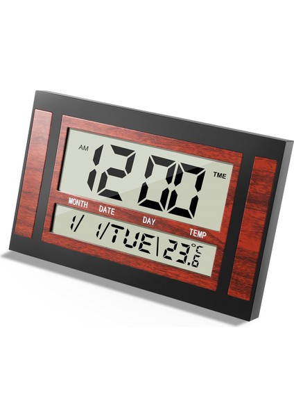 Dijital Duvar Saati LCD Numarası Zaman Sıcaklık Takvimi Alarm Masa Masa Saati Modern Tasarım Ofis Ev Siyah (Yurt Dışından)