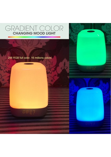 Uyandırma Işığı Çalar Saat Dijital LED Saat Basın Kontrolü Kısılabilir Başucu Lambası Renkli Mod Gece Lambası Yatak Odası Için (Yurt Dışından) modelleri