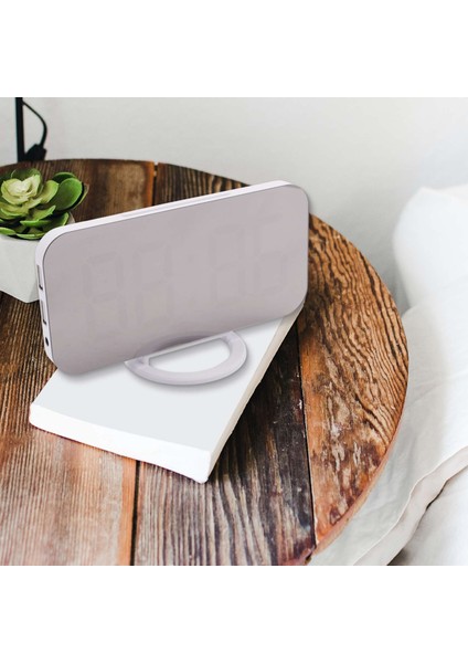 Dijital Çalar Saat, Çift USB Şarj Bağlantı Noktalı 6 Inç LED Ekran Otomatik Dimmer Modu Kolay Erteleme Fonksiyonu, Modern Ayna Masa Duvar Saati Yatak Odası Ev Ofisi Herkes Için (Yurt Dışından)
