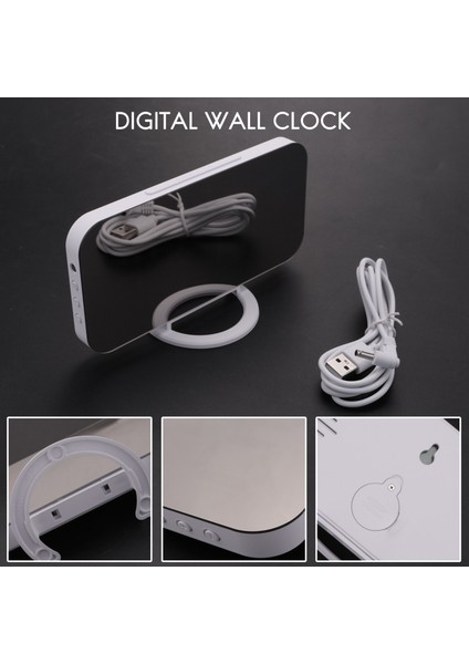 Dijital Çalar Saat, Çift USB Şarj Bağlantı Noktalı 6 Inç LED Ekran Otomatik Dimmer Modu Kolay Erteleme Fonksiyonu, Modern Ayna Masa Duvar Saati Yatak Odası Ev Ofisi Herkes Için (Yurt Dışından)
