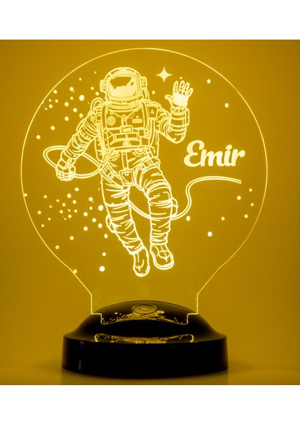 3 Boyutlu Kişiye Özel Konsept Hediye Astronot 3D LED Lamba indirimleri