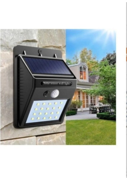 Solar Güneş Enerjili Hareket Sensörlü 20 Ledli Duvar Lambası