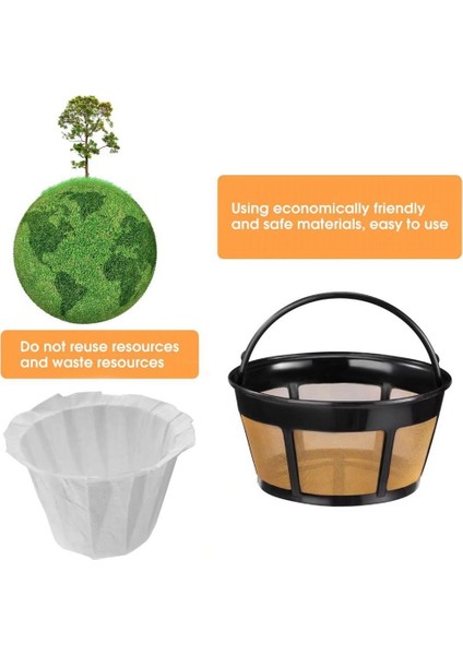 Yeniden Kullanılabilir Kahve Filtresi, Sepet Kahve Filtreleri 8-12 Fincan Paslanmaz Çelik Hasır Tabanlı Yedek Kahve Filtresi (Yurt Dışından) indirimleri