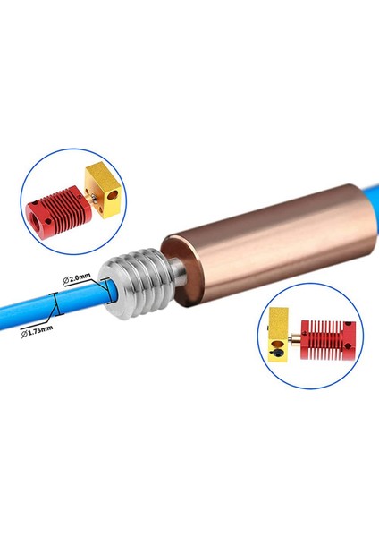 Adet Titanyum Alaşımlı Bi-Metal Isı Kırma Boğaz Ender3 CR10 1.75 mm Filament Pürüzsüz Isı Kırma 3D Yazıcı Aksesuarları (Yurt Dışından)